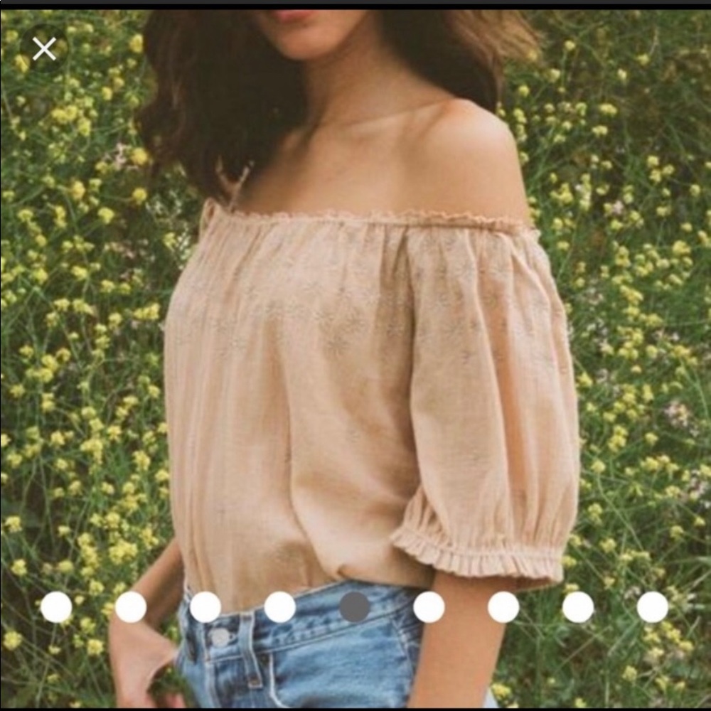 DÔEN off the shoulder peasant blouse